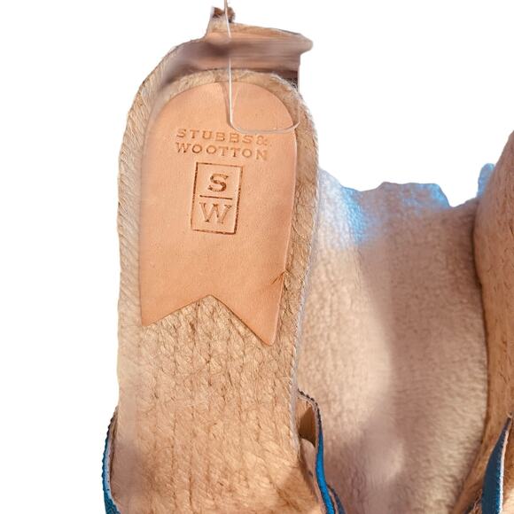 Stubbs & Wootton Grace Espadrille Sandal Blue Size 39 / 8 - Picture 4 of 11